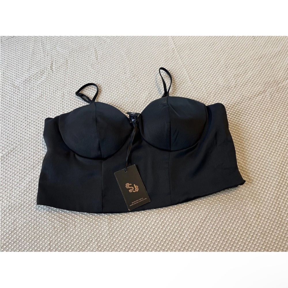 sincerely jules Satin Crop Top Blouse Size M